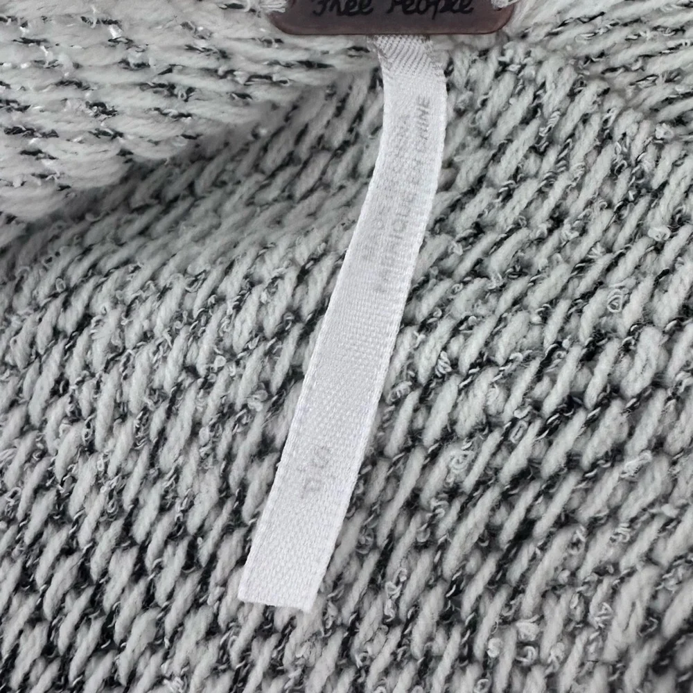 Free People Marled Black & White Knit Cardigan - Picture 2 of 2